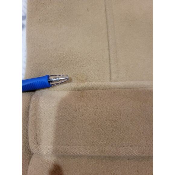 Vintage Lands‎ End 100% Wool Toggle Hooded Coat Medium Tan Nylon Lined Jacket - Picture 5 of 9